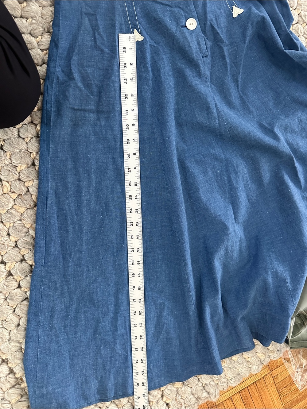 Vintage 1950s Gay Gibson Avondale Denim Maxi Dress Sleeveless Button Front - Picture 7 of 8